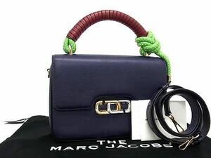 ■新品■未使用■ MARC JACOBS マークジェイコブス Jリンク レザー 2WAY クロスボディ ショルダーバッグ ハンドバッグ ネイビー系 AV7606