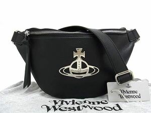 ■新品■未使用■ Vivienne Westwood ヴィヴィアンウエストウッド オーブ レザー ウエストポーチ ボディバッグ ブラック系 AV7169