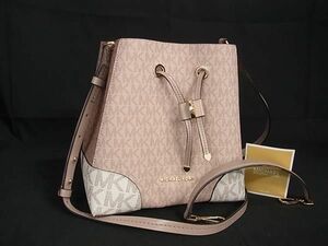 ■新品■未使用■ MICHAEL KORS マイケルコース MK柄 PVC×レザー 2WAY クロスボディ ショルダーバッグ ハンドバッグ ピンク系 AV7290