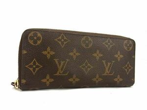 1円 ■美品■ LOUIS VUITTON ルイヴィトン M60742 モノグラム ポルトフォイユ クレマンス 長財布 ウォレット 小銭入れ ブラウン系 AX3786