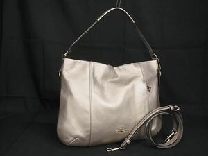 1円 ■極美品■ COACH コーチ F35809 イザベル レザー 2WAY ハンドバッグ ショルダー クロスボディ 斜め掛け ゴールド系 BF5906