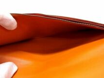 1円 HERMES エルメス ドゴンロング ヴォースイフト シルバー金具 二つ折り 長財布 ウォレット X刻印 2016年 レディース オレンジ系 AX3776_画像4