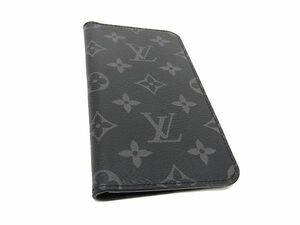 1円 ■美品■ LOUIS VUITTON ルイヴィトン M67484 モノグラムエクリプス フォリオ iPhone XS MAX 対応 スマホケース ブラック系 AV8328