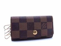 1円 ■美品■ LOUIS VUITTON ルイヴィトン N62631 ダミエ ミュルティクレ4 4連 キーケース 鍵入れ レディース メンズ ブラウン系 AV6685_画像1