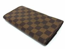 1円 LOUIS VUITTON ルイヴィトン N61215 ダミエ ポルトトレゾール インターナショナル 三つ折り 長財布 ウォレット ブラウン系 AV9894_画像2