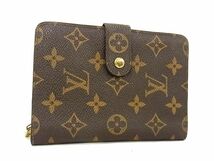 1円 LOUIS VUITTON ルイヴィトンM61207 モノグラム ポルトパピエジップ 二つ折り 財布 ウォレット 札入れ 小銭入れ ブラウン系 FA1004_画像1