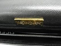 1円 ■美品■ YVESSAINTLAURENT イヴサンローラン ヴィンテージ レザー 鍵付き クラッチバッグ セカンドバッグ ブラック系 FA0039_画像5