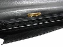 1円 ■美品■ YVESSAINTLAURENT イヴサンローラン ヴィンテージ レザー 鍵付き クラッチバッグ セカンドバッグ ブラック系 FA0039_画像4