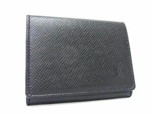 1円 ■新品同様■ LOUIS VUITTON ルイヴィトン M64595 タイガ アンヴェロップ カルト ドゥ ヴィジット カードケース ブラック系 AV7774