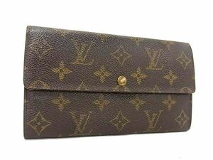 1円 LOUIS VUITTON ルイヴィトン M61725 モノグラム ポシェット ポルトモネ クレディ 二つ折り 長財布 ウォレット ブラウン系 FA0999