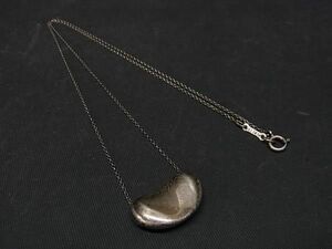 1円 TIFFANY＆Co ティファニー エルサペレッティ ビーン SV925 ビッグ ネックレス ペンダント アクセサリー レディース シルバー系 AU9699