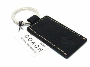 ■美品■ COACH コーチ レザー キーホルダー キーリング バッグチャーム メンズ レディース ブラック系×シルバー系 DD4389