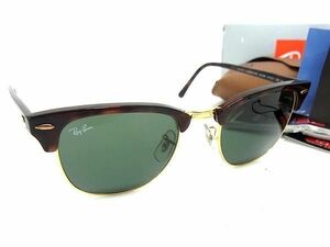 1円 ■美品■ Ray-Ban レイバン W0366 クラブマスター べっ甲調 サングラス メガネ 眼鏡 レディース ブラウン系×ゴールド系 AV8034