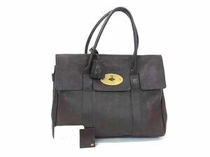 1円 ■美品■ MULBERRY マルベリー レザー ショルダーバッグ トート 肩掛け レディース メンズ ブラウン系 BJ0125