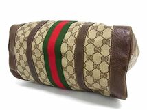 1円 GUCCI オールドグッチ ヴィンテージ シェリーライン GG柄 レザー ハンドバッグ トートバッグ レディース ブラウン系 AY0881_画像4