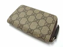 1円 GUCCI グッチ 474296 2067 GGスプリーム GG柄 PVC×レザー タイガー コインケース コインパース 小銭入れ 小物入れ ブラウン系 AV7715_画像2