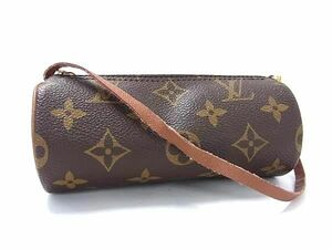 1円 ■美品■ LOUIS VUITTON ルイヴィトン モノグラム パピヨン用ポーチ マルチケース 小物入れ レディース ブラウン系 AV5760