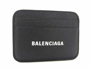 1円 ■極美品■ BALENCIAGA バレンシアガ 593812 レザー カードケース カードホルダー パスケース メンズ レディース ブラック系 AX3964