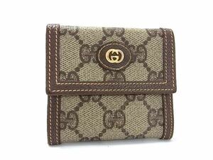 1円 ■美品■ GUCCI グッチ 030 149 0905 インターロッキングG GG柄 PVC コインケース コインパース 小銭入れ ブラウン系 AV9359