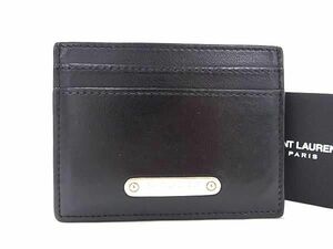 1円 ■美品■ SAINT LAURENT サンローラン レザー カードケース カード入れ パスケース レディース ブラック系 AV9332