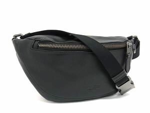 1円 ■美品■ COACH コーチ F84710 レザー ウエストポーチ ウエストバッグ ボディバッグ メンズ ブラック系 FA0022