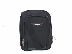 1円 ■美品■ Samsonite サムソナイト ナイロンキャンバス クロスボディ ショルダーバッグ メンズ ブラック系 AV7343