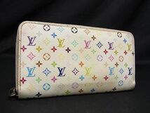 1円 LOUIS VUITTON ルイヴィトン M60049 モノグラムマルチカラー ジッピーウォレット ラウンドファスナー 長財布 アイボリー系 FA1074_画像1