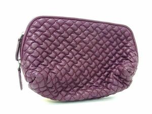 1円 ■極美品■ BOTTEGA VENETA ボッテガヴェネタ レザー マルチポーチ マルチケース 小物入れ レディース メンズ ボルドー系 AV7699