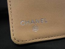 1円 CHANEL シャネル ココマーク アイコンパッチワーク レザー 二つ折り 長財布 ウォレット 小銭入れ 札入れ ライトブラウン系 AV9347_画像6