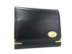 1円 ■美品■ dunhill ダンヒル レザー コインケース コインパース 小銭入れ メンズ ブラック系 AV9411