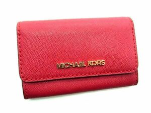 ■美品■ MICHAEL KORS マイケルコース レザー カードケース コインケース コインパース 小銭入れ レディース レッド系 DE1431