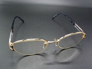 ■美品■ YVESSAINTLAURENT イヴサンローラン GP Ti-P 53□16 135 度入り 眼鏡 メガネ ゴールド系×ネイビー系×クリア DE1624