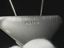 1円 ■極美品■ PRADA プラダ M716 トライアングル キーリング キーホルダー チャーム レディース メンズ シルバー系 BF6608_画像3