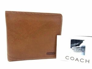 1円 ■美品■ COACH コーチ レザー 二つ折り 財布 ウォレット 札入れ 小銭入れ カード入れ レディース メンズ ブラウン系 BF6531