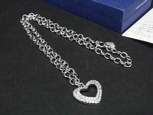 1円 ■新品■未使用■ SWAROVSKI スワロフスキー 959288 ラインストーン ハート ネックレス ペンダント アクセサリー シルバー系 DA8052