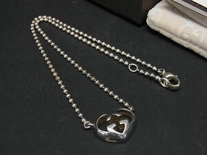 1円 GUCCI グッチ インターロッキングG ハート SV925 ネックレス ペンダント アクセサリー レディース シルバー系 AV7627