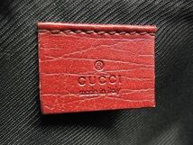 1円 GUCCI グッチ 07198 2123 GG柄 GGキャンバス×レザー ハンドバッグ アクセサリーポーチ ミニバッグ レディース レッド系 BH1679_画像6