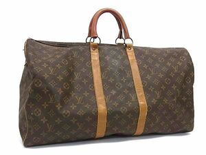 1円 LOUIS VUITTON ルイヴィトン M41424 モノグラム キーポル55 タロンジップ ハンドバッグ ボストンバッグ 旅行かばん ブラウン系 BG7796