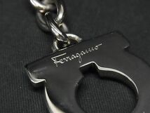 1円 ■美品■ Salvatore Ferragamo フェラガモ ガンチーニ ラインストーン キーホルダー キーリング バッグチャーム シルバー系 AV8680_画像3