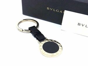 1円 ■新品■未使用■ BVLGARI ブルガリブルガリ キーリング キーホルダー チャーム ブラック系×シャンパンゴールド BF6542