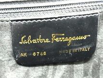 1円 ■極上■本物■美品■ Salvatore Ferragamo フェラガモ AK6786 ガンチーニ オーストリッチ ハンドバッグ トート ブラウン系 AW3582_画像6