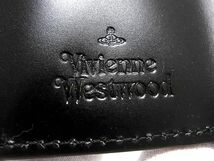 ■新品同様■ Vivienne Westwood ヴィヴィアンウエストウッド オーブ レザー コンパクト 三つ折り 財布 ウォレット ブラック系 AU9910_画像6