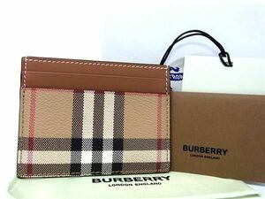 ■新品■未使用■ BURBERRY バーバリー ノバチェック PVC×レザー カードケース カード入れ 名刺入れ 定期入れ ブラウン系 AU9918