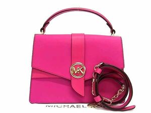 ■新品同様■ MICHAEL KORS マイケルコース レザー ターンロック 2WAY クロスボディ ハンドバッグ ショルダー ピンク系 AV7029