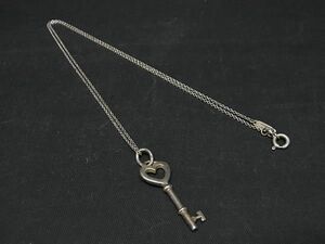 1円 TIFFANY＆Co ティファニー SV925 ハート キー ネックレス ペンダント アクセサリー レディース シルバー系 AW2566