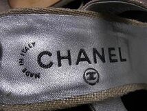 1円 CHANEL シャネル ココマーク リネン ヒール サンダル ミュール サイズ36(約23.0cm) 靴 シューズ レディース ベージュ系 BJ0339_画像5