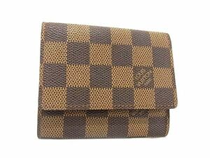 1円 ■極美品■ LOUIS VUITTON ルイヴィトン N62920 ダミエ アンヴェロップ カルト ドゥ ヴィジット カードケース ブラウン系 AX4799