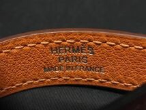 1円 ■新品同様■ HERMES エルメス セリエ レザー キーホルダー キーリング チャーム メンズ レディース オレンジ系 AX5594_画像3