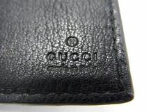 1円 ■美品■ GUCCI グッチ 224183 GG柄 グッチシマ レザー 二つ折り 長財布 ウォレット 札入れ メンズ ブラック系 AX4209_画像5