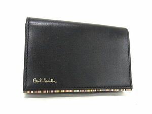 1円 ■極美品■ Paul Smith ポールスミス レザー カードケース カード入れ 名刺入れ メンズ レディース ブラック系 FA1788